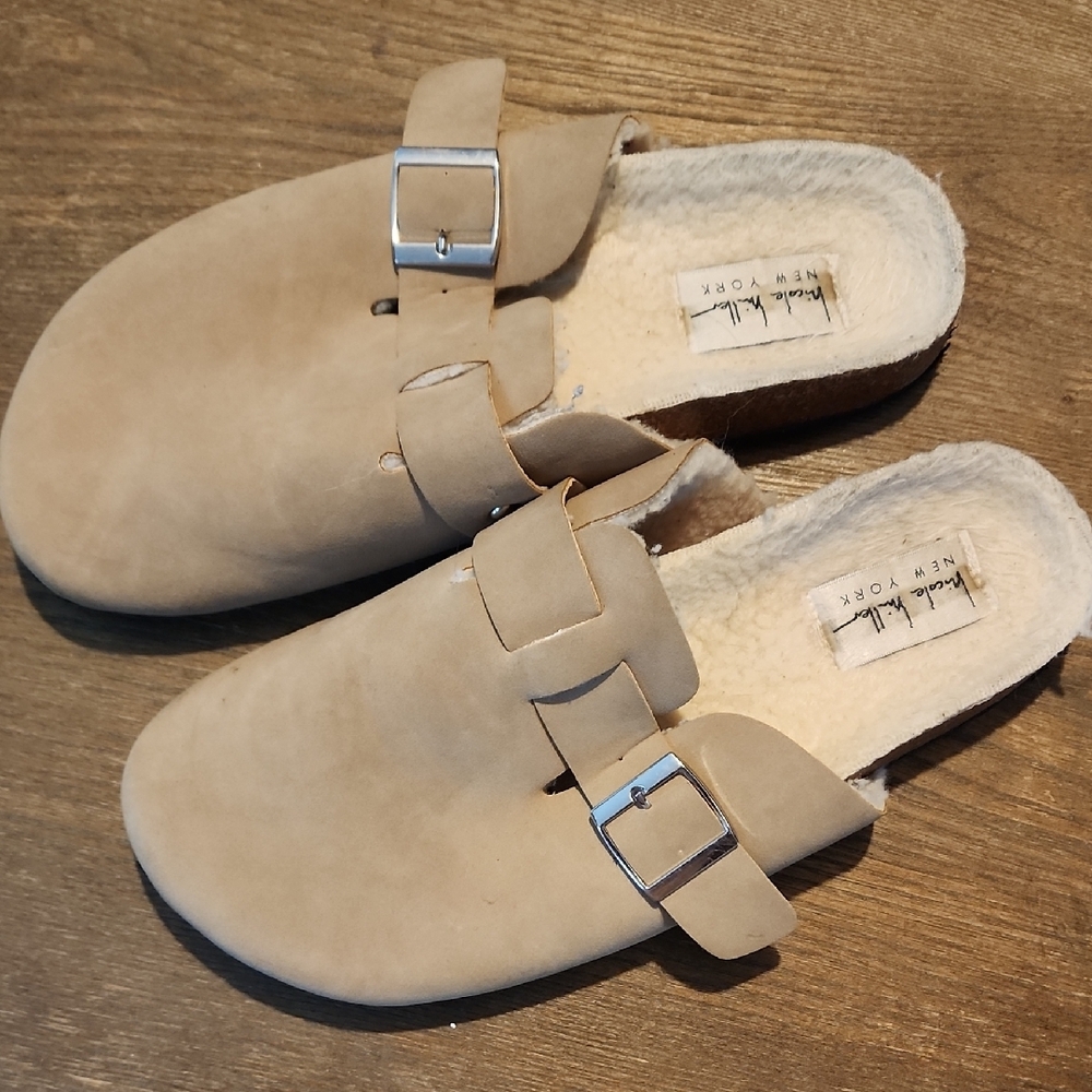 Beige Buckle Slip-On Women's Shoes